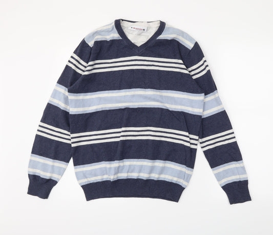 Burton Womens Blue Striped  Pullover Jumper Size M