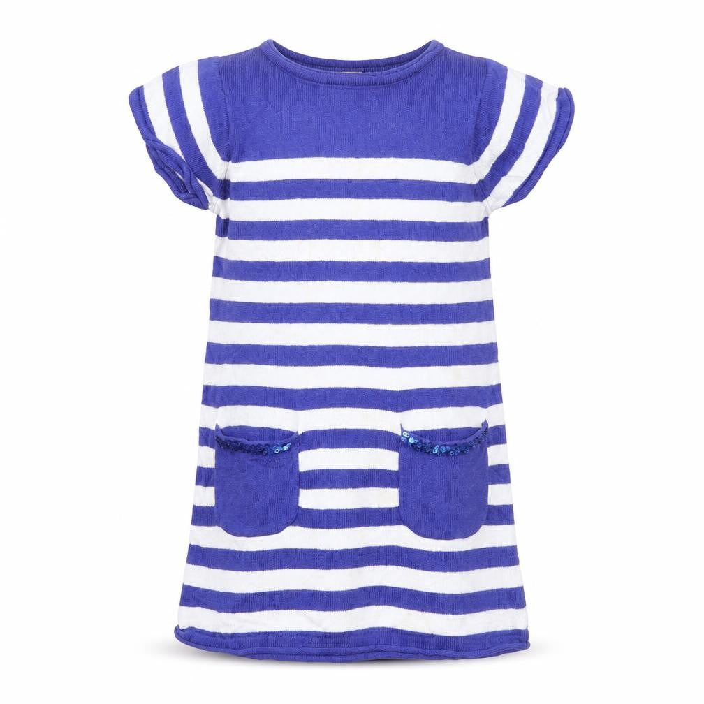 Preworn Girls Blue Striped  Tunic Jumper Size 2 Years