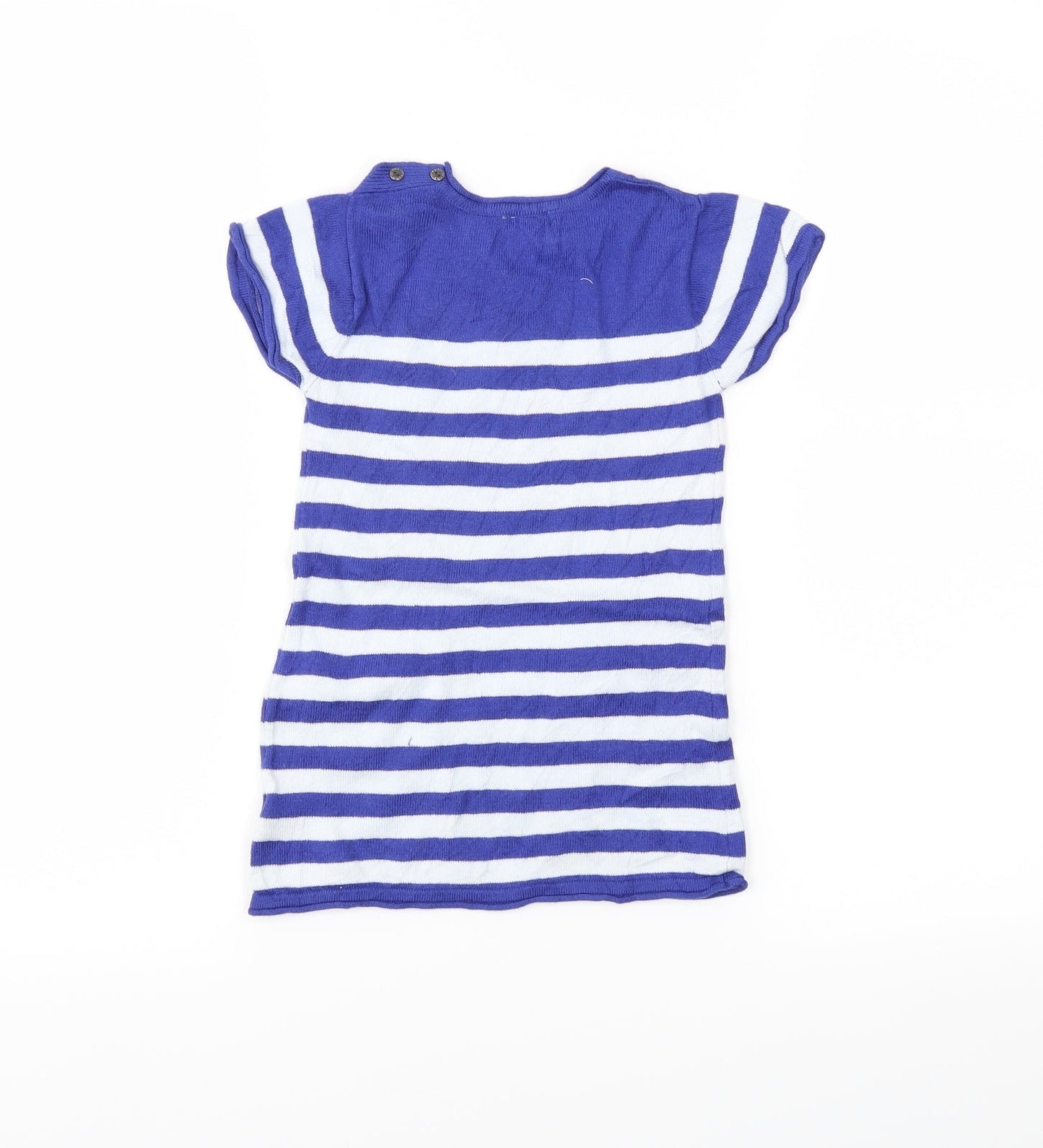 Preworn Girls Blue Striped  Tunic Jumper Size 2 Years