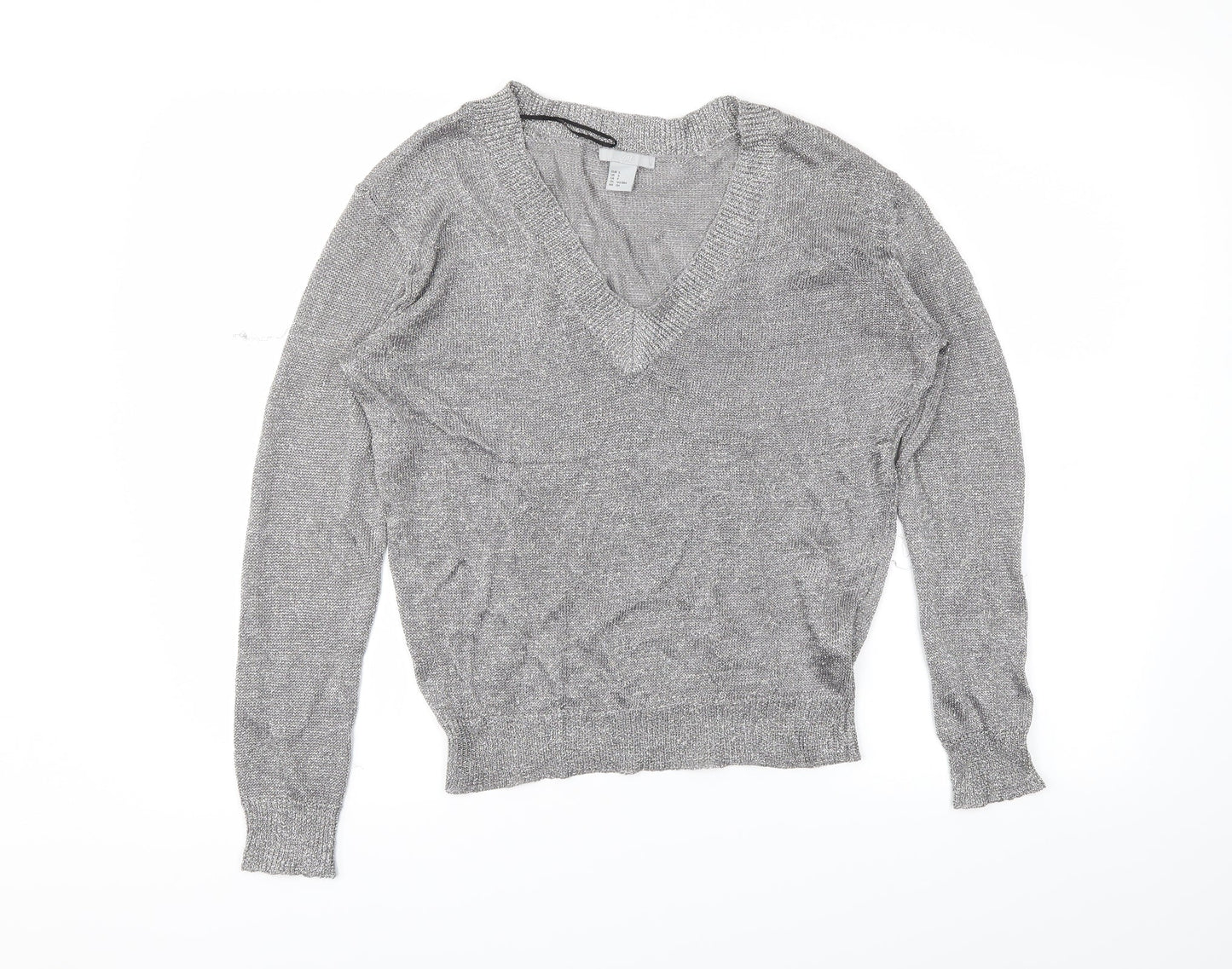 Womens UK Size S H&M Silver Tunic Blouse