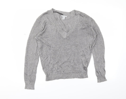 Womens UK Size S H&M Silver Tunic Blouse