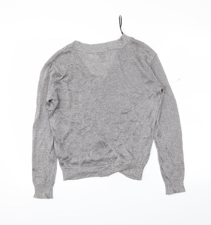 Womens UK Size S H&M Silver Tunic Blouse