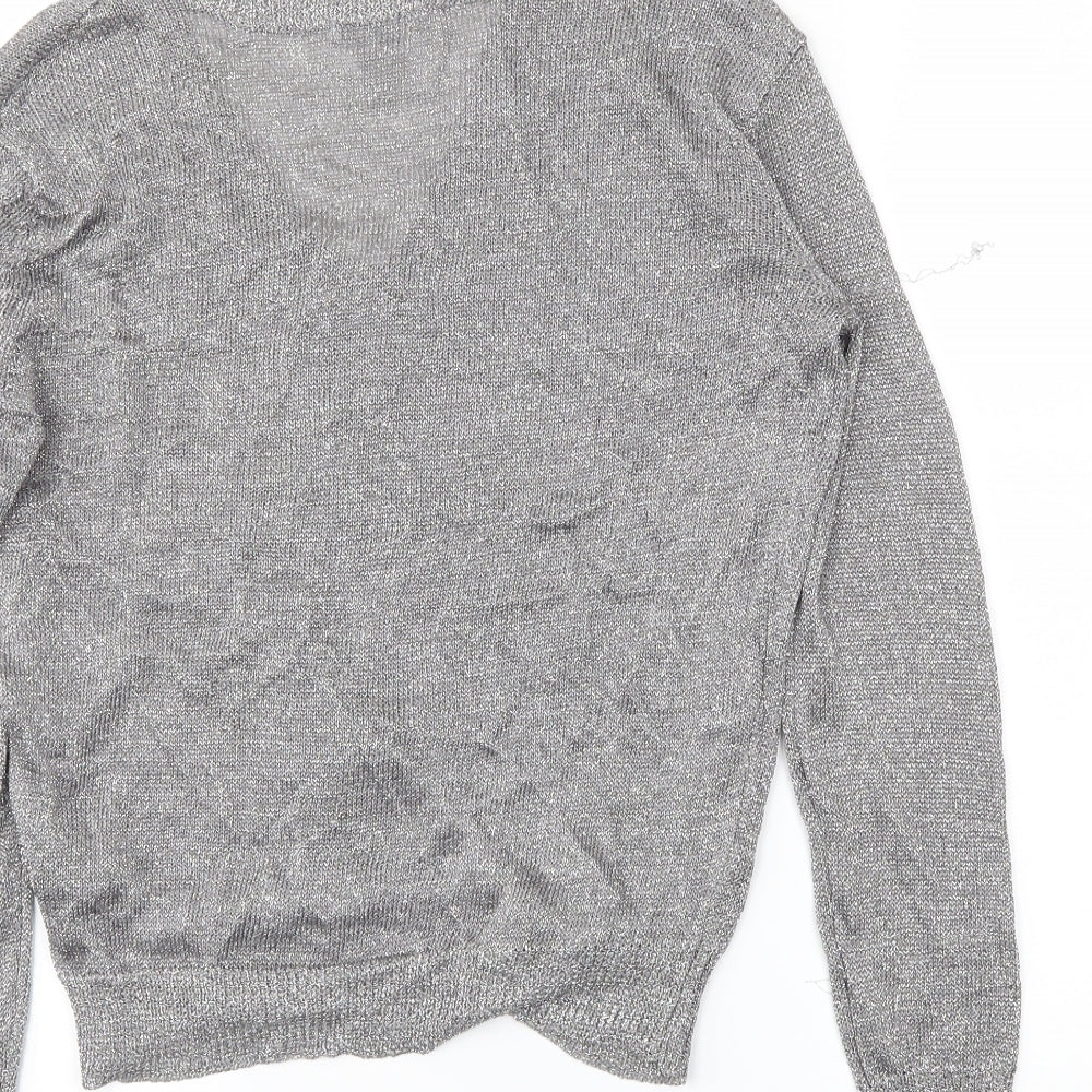 Womens UK Size S H&M Silver Tunic Blouse