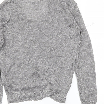 Womens UK Size S H&M Silver Tunic Blouse
