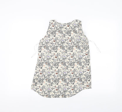 Atmosphere Womens White Floral  Basic Tank Size 6