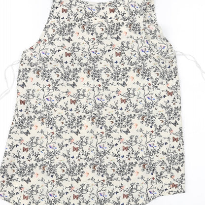 Atmosphere Womens White Floral  Basic Tank Size 6