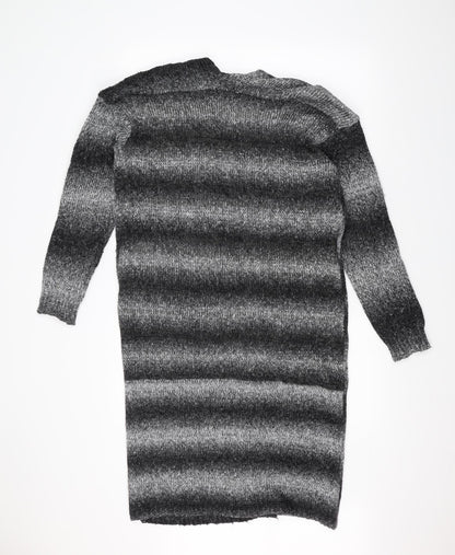 Tailya Womens Black Striped  Jacket Coatigan Size M
