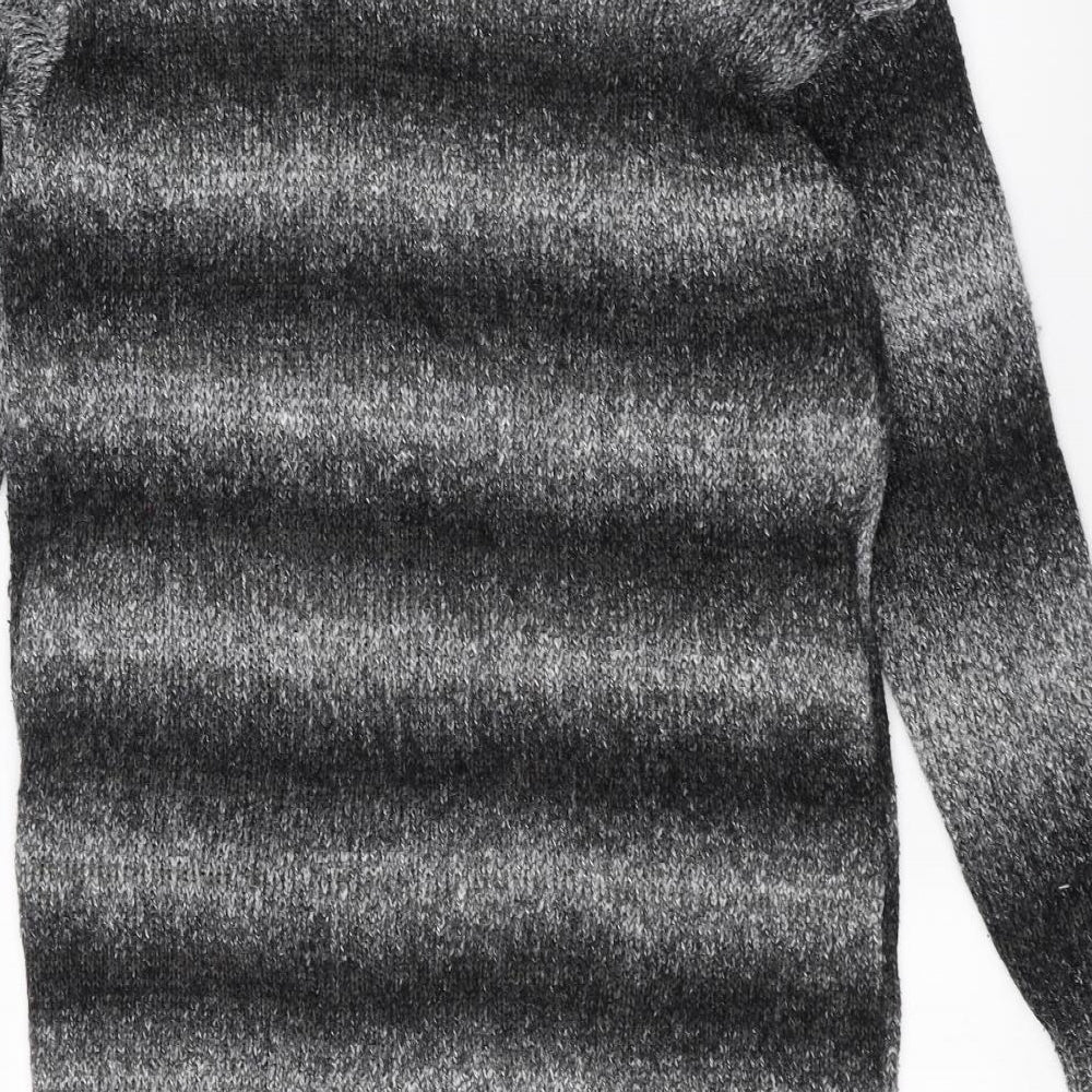 Tailya Womens Black Striped  Jacket Coatigan Size M