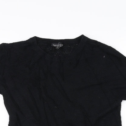 Topshop Womens Black  Knit Pullover Jumper Size 10