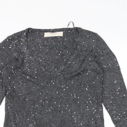 Zara Knit Womens Grey  Knit Pullover Jumper Size S