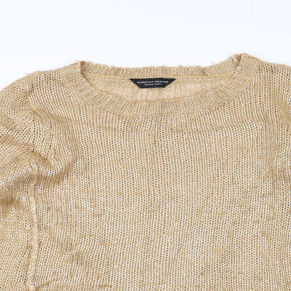 Dorothy Perkins Womens Gold  Knit Pullover Jumper Size M