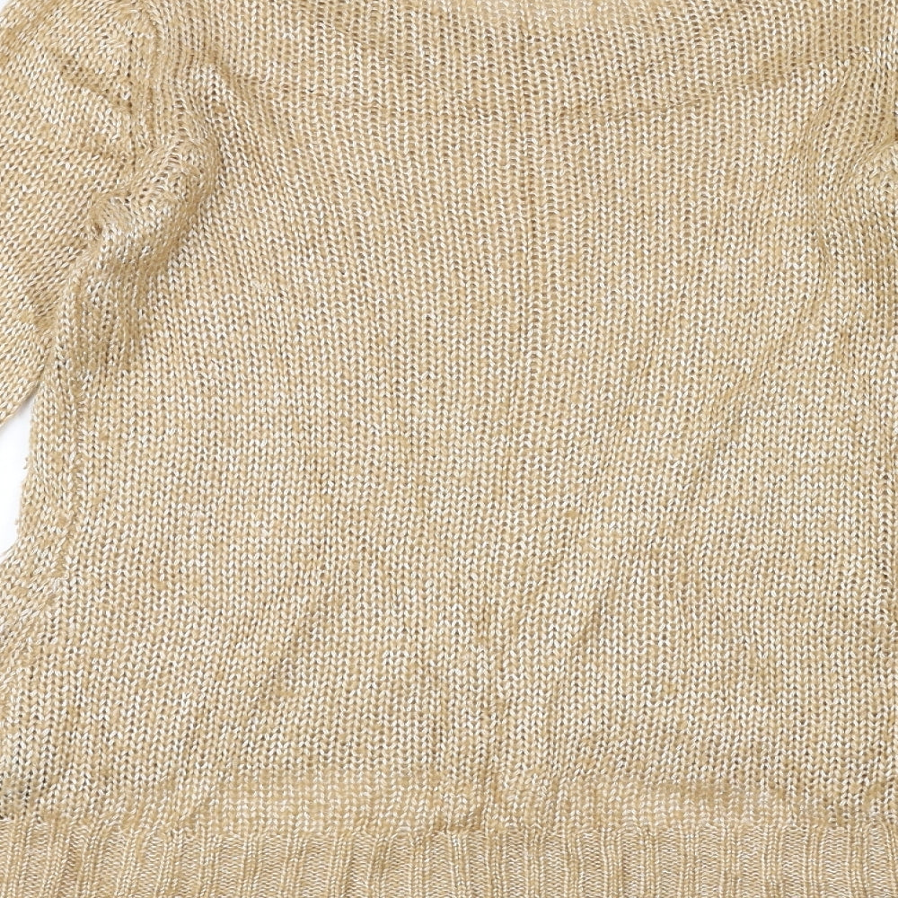 Dorothy Perkins Womens Gold  Knit Pullover Jumper Size M