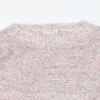 Made with love Womens White  Knit Pullover Jumper Size XL