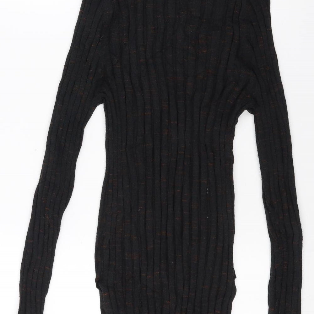Womens UK Size M Topshop Brown Basic T-Shirt