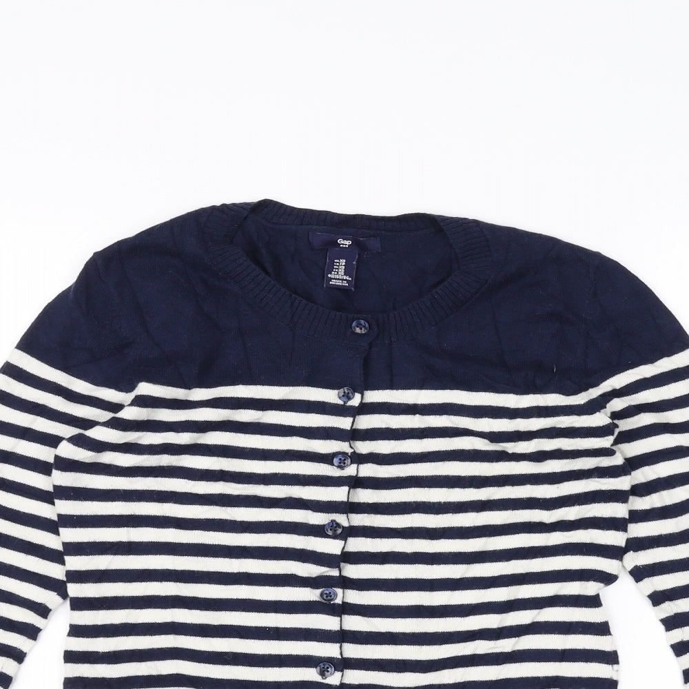 Gap Womens Blue Striped  Cardigan Jumper Size XS