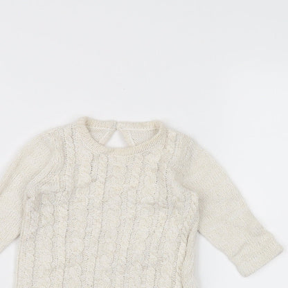 Matalan Baby White   Pullover Jumper Size 3-6 Months