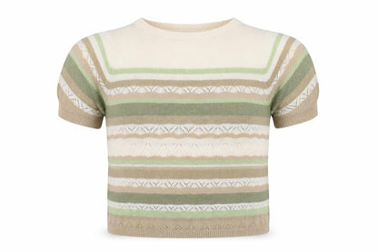 Bonmarché Womens White Striped Pullover Jumper Size M