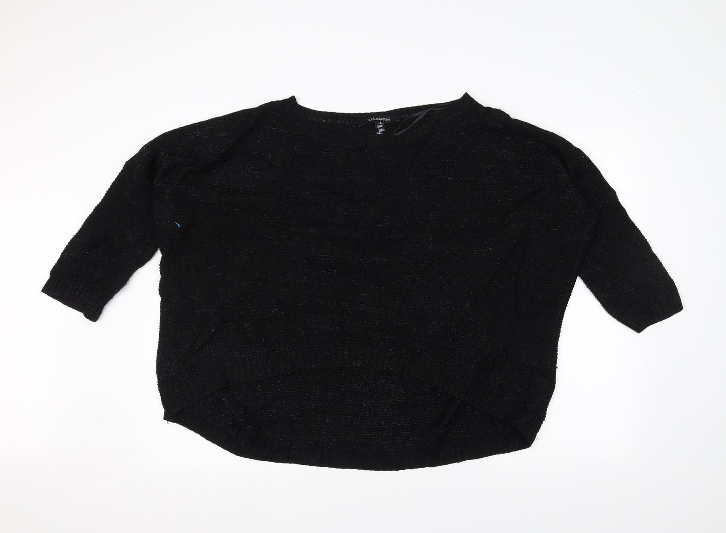 Top Secret Womens Black  Knit Pullover Jumper Size 10