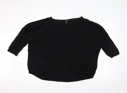 Top Secret Womens Black  Knit Pullover Jumper Size 10