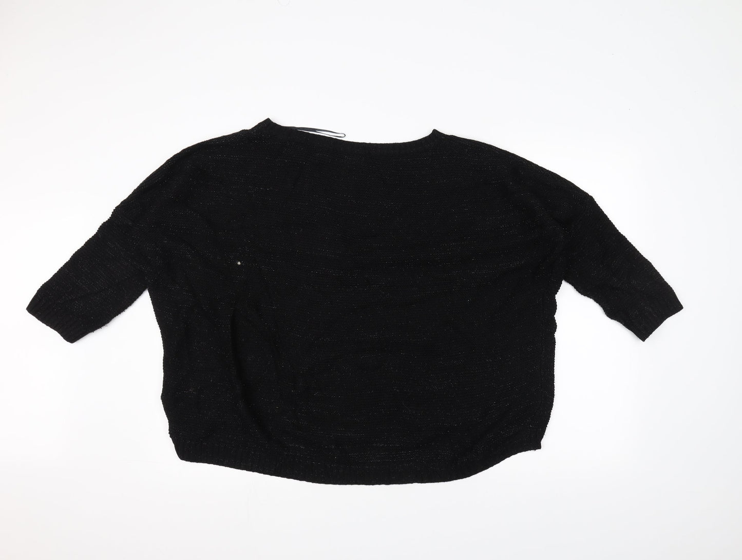 Top Secret Womens Black  Knit Pullover Jumper Size 10