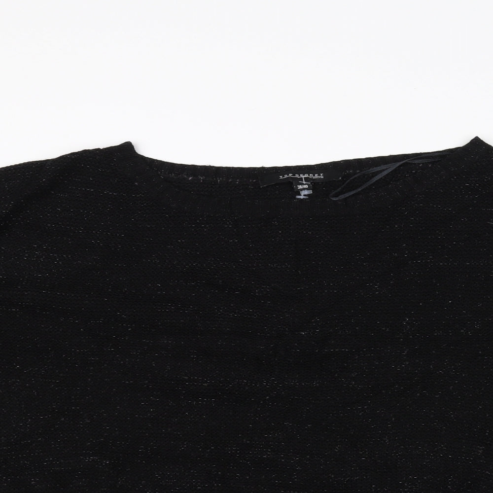 Top Secret Womens Black  Knit Pullover Jumper Size 10