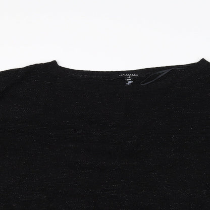 Top Secret Womens Black  Knit Pullover Jumper Size 10