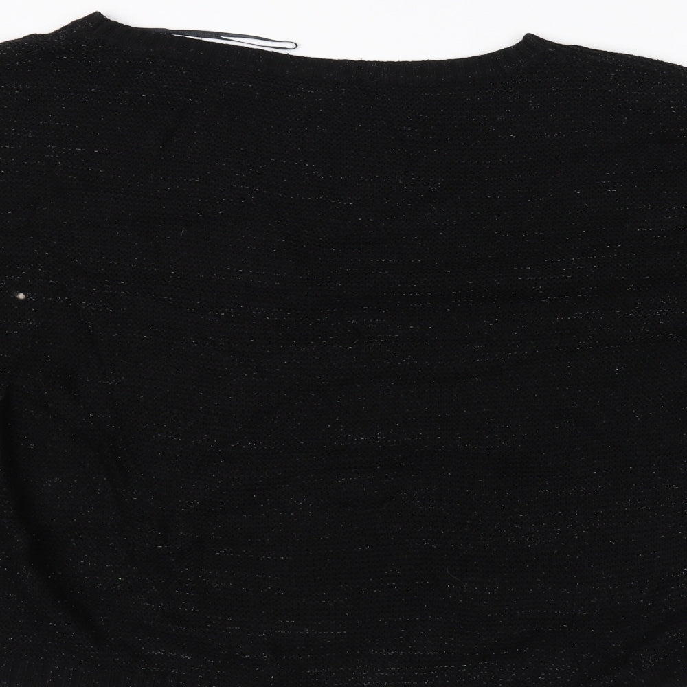 Top Secret Womens Black  Knit Pullover Jumper Size 10