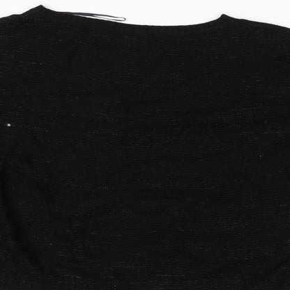 Top Secret Womens Black  Knit Pullover Jumper Size 10