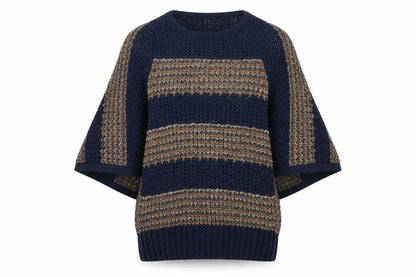 Pull&Bear Womens Blue Striped Knit Pullover Jumper Size M