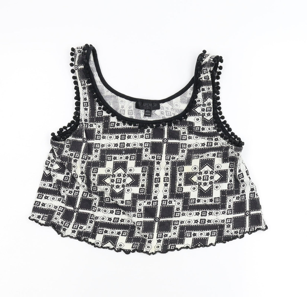 Topshop Womens Multicoloured Geometric  Basic Tank Size 6