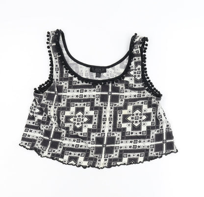 Topshop Womens Multicoloured Geometric  Basic Tank Size 6