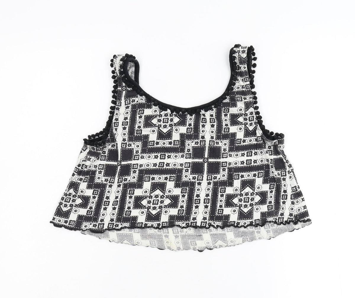 Topshop Womens Multicoloured Geometric  Basic Tank Size 6