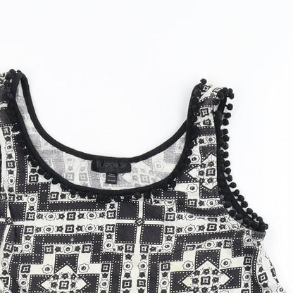 Topshop Womens Multicoloured Geometric  Basic Tank Size 6