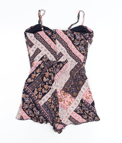 Primark Womens Multicoloured Geometric  Jumpsuit One-Piece Size 6