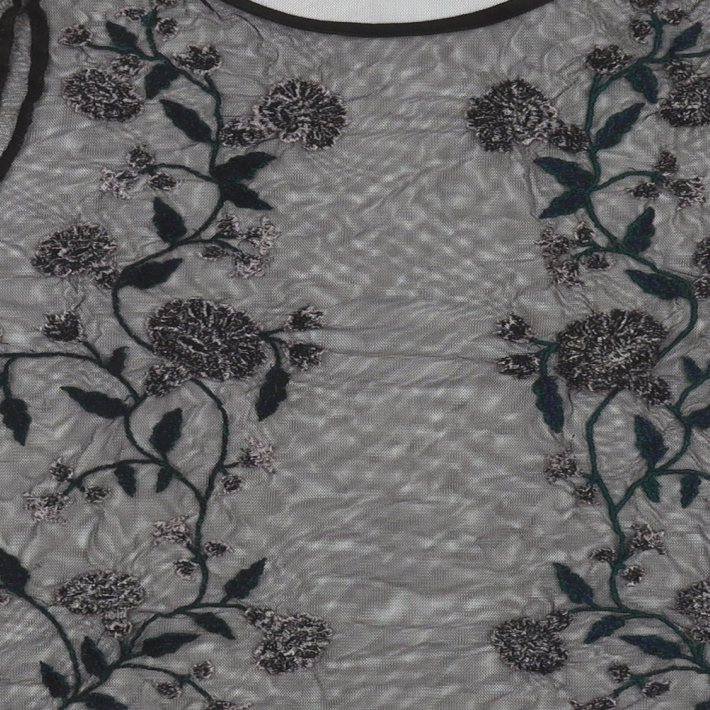 Womens UK Size 10 River Island Black Basic T-Shirt