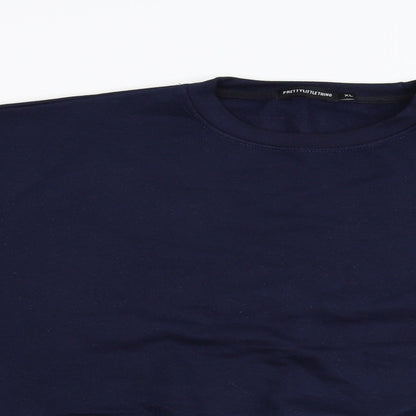 Pretty Little Thing Mens Blue  Flannel  Sweatshirt Size XL