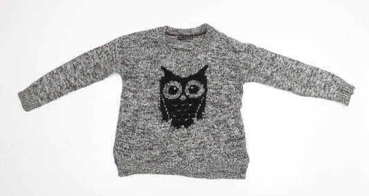 Primark Womens Grey  Knit Pullover Jumper Size 8  - Owl