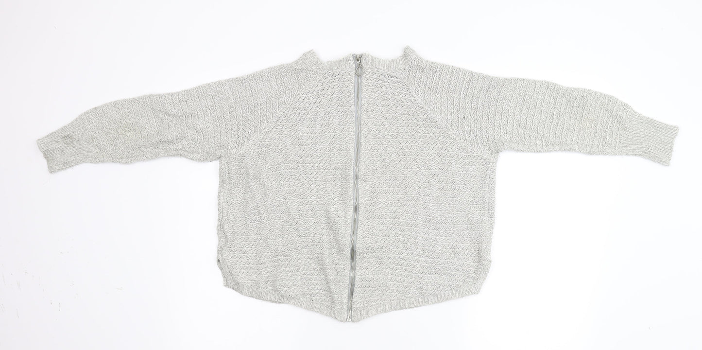Golddigga Womens Grey  Knit Full Zip Jumper Size 8