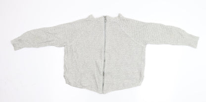 Golddigga Womens Grey  Knit Full Zip Jumper Size 8