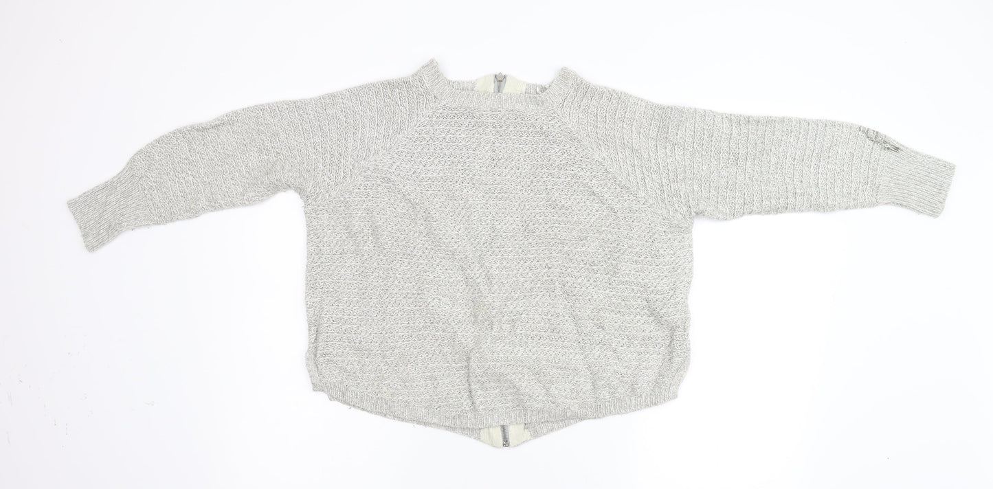 Golddigga Womens Grey  Knit Full Zip Jumper Size 8