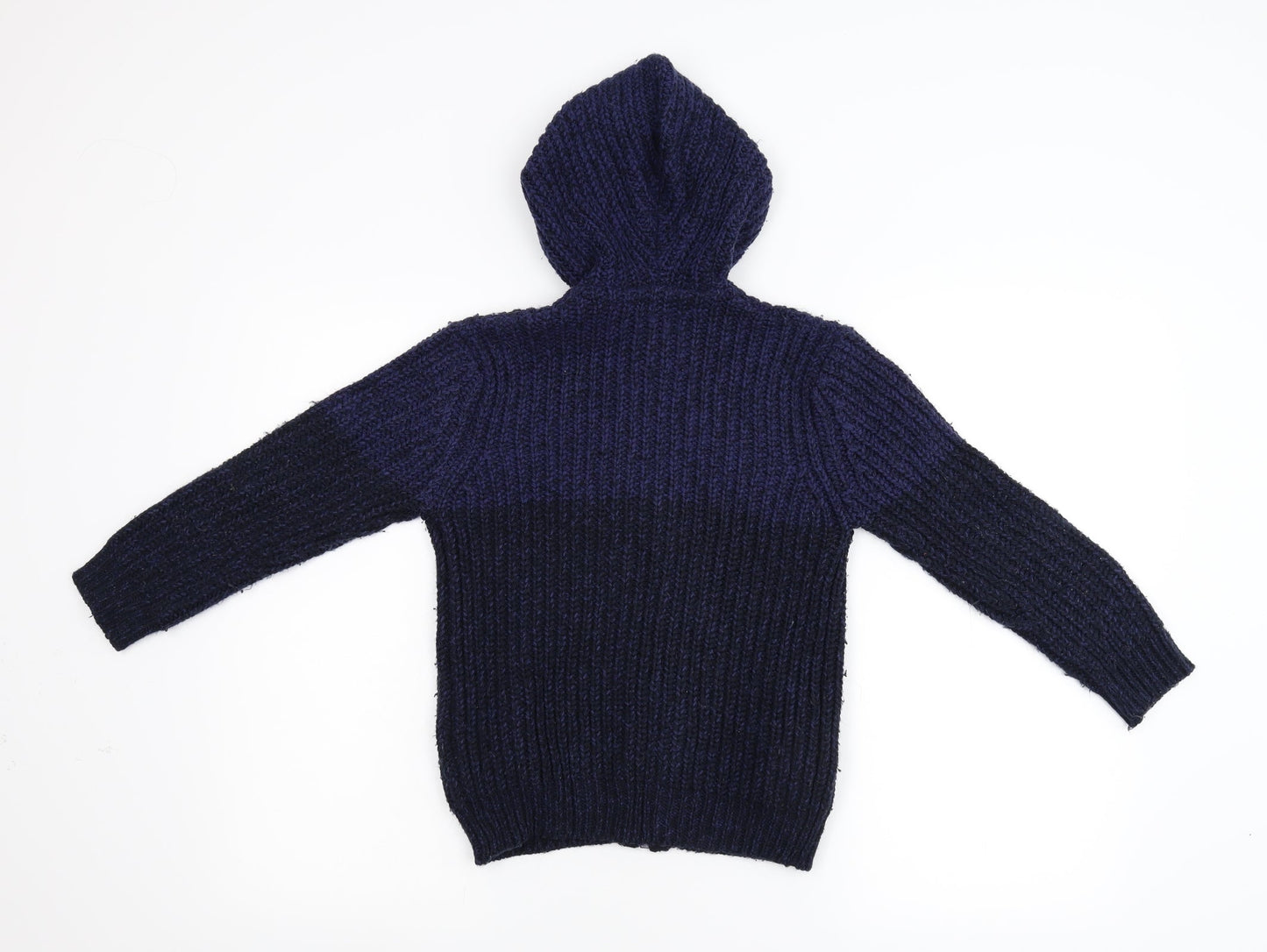 Zara Boys Blue  Knit Full Zip Hoodie Size 7 Years