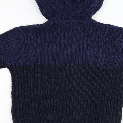 Zara Boys Blue  Knit Full Zip Hoodie Size 7 Years