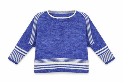 Preworn Womens Blue Striped Knit Pullover Jumper Size L