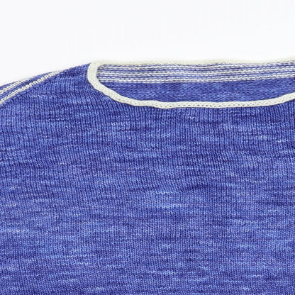 Preworn Womens Blue Striped Knit Pullover Jumper Size L