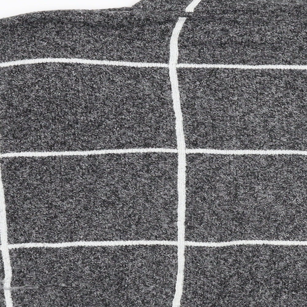 Primark Womens Grey Check Knit Pullover Jumper Size M