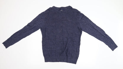 Criminal Mens Blue  Knit Pullover Jumper Size M