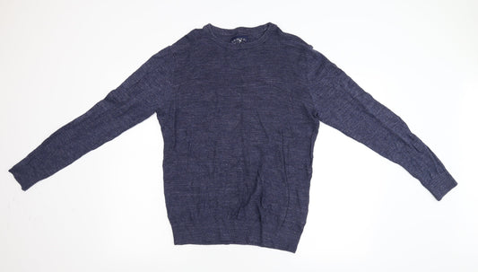 Criminal Mens Blue  Knit Pullover Jumper Size M
