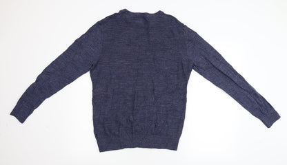 Criminal Mens Blue  Knit Pullover Jumper Size M