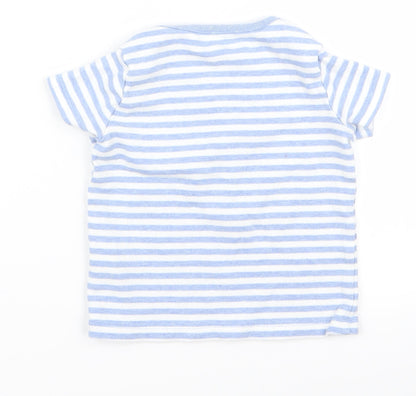F&F Baby Blue Striped  Basic T-Shirt Size 12 Months