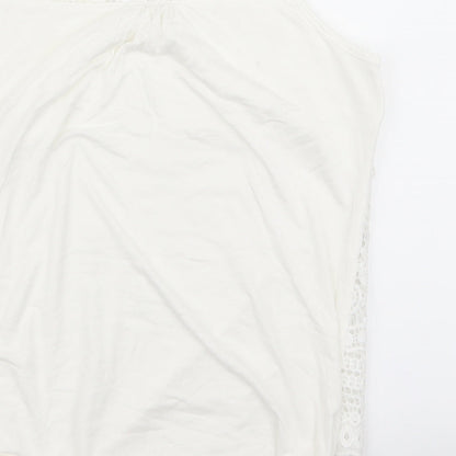 Womens UK Size 12 Preworn White Basic Tank